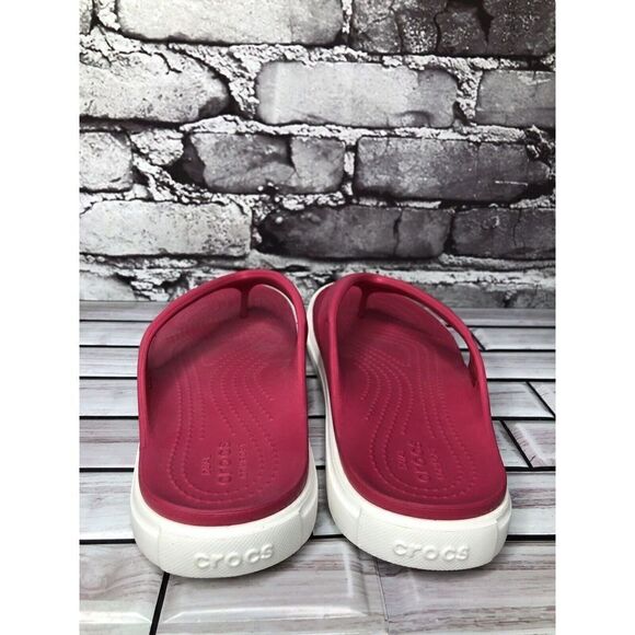Crocs Dual Comfort Pink Rubber Casual Flip Flops Sandals Women Sz 7M US/38EU - Picture 7 of 16